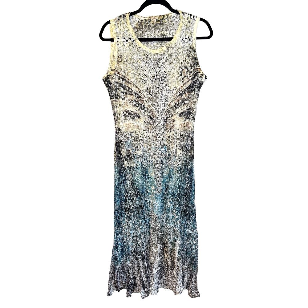 Reba Sparkly Mesh Midi Dress Y2K FairyCore Multicolor Rhinestones Women’s S
